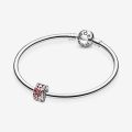 PANDORA Clip Cuori rosa e rossi