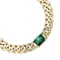 CHIARA FERRAGNI CHAIN BRACELET YELLOW GOLD+WHITE/GREEN CZ 170+25MM