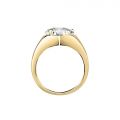 CHIARA FERRAGNI DIAMOND HEART RING YELLOW GOLD+WHITE CZ 