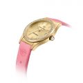 CHIARA FERRAGNI CONTEMPORARY 32MM 3H YELLOW GOLD DIAL PINK STRAP