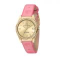 CHIARA FERRAGNI CONTEMPORARY 32MM 3H YELLOW GOLD DIAL PINK STRAP