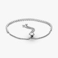 PANDORA Rhodium plated silver bracelet with clear cubic zirconia