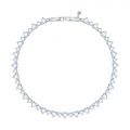 CHIARA FERRAGNI DIAMOND HEART NECKLACE SILVER+WHITE CZ 40CM+1.5H-LINK