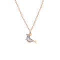 DoDo Ciondolo foca in oro rosa 9K e smalto grigio effetto madreperla.
