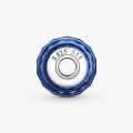 PANDORA Charm in vetro di Murano blu sfaccettato