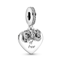 PANDORA Charm pendente a cuore Fiocco e amore