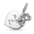 PANDORA Charm pendente a cuore Fiocco e amore