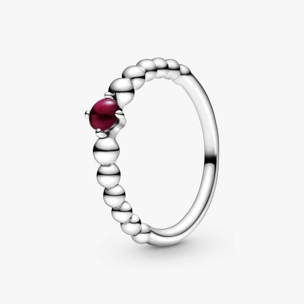 PANDORA Anello rosso scuro decorato con sfere