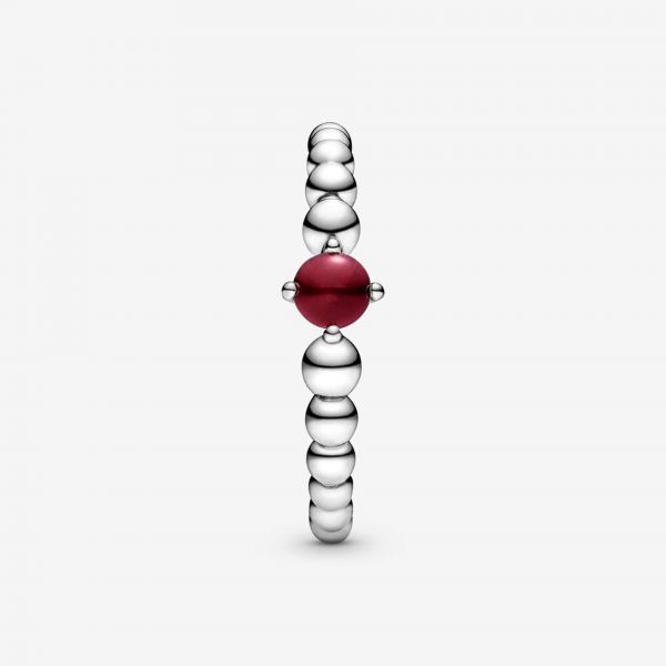 PANDORA Anello rosso scuro decorato con sfere