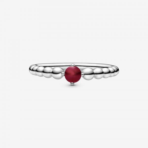 PANDORA Anello rosso scuro decorato con sfere