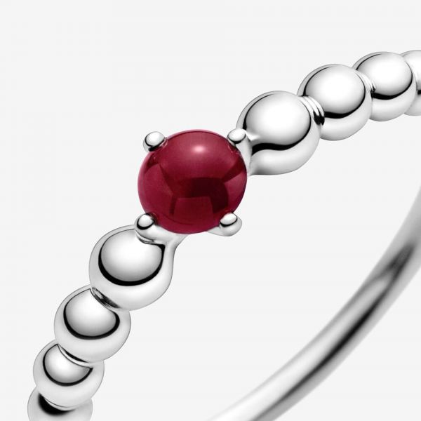 PANDORA Anello rosso scuro decorato con sfere