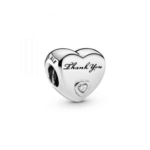 PANDORA Charm a cuore Grazie