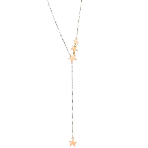 DoDo Collana lariat stellina in argento e oro rosa