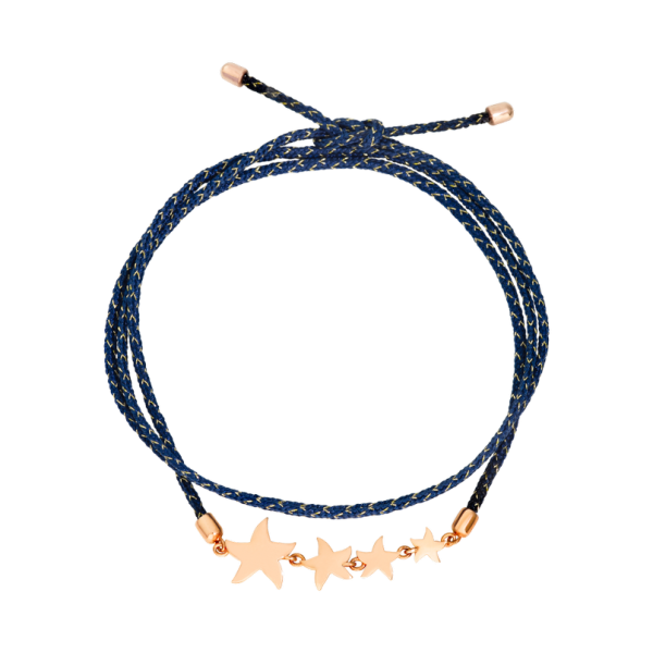 DoDo Bracciale con cordoncino blu e stelle degradè