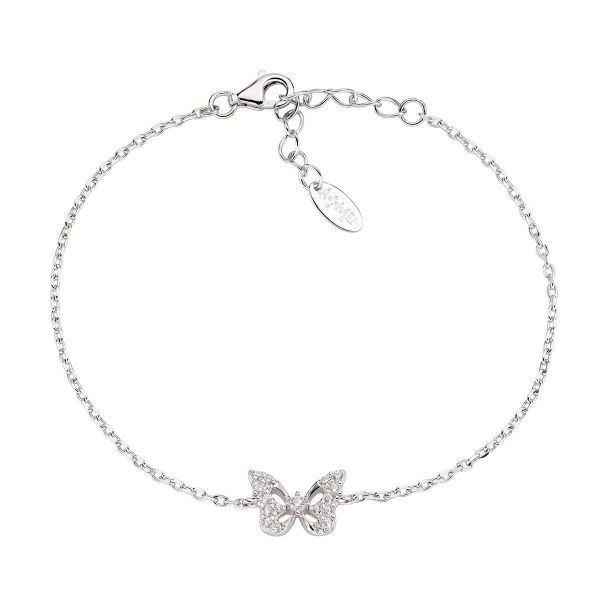 AMEN  Bracciale Farfalla in Argento con Zirconi