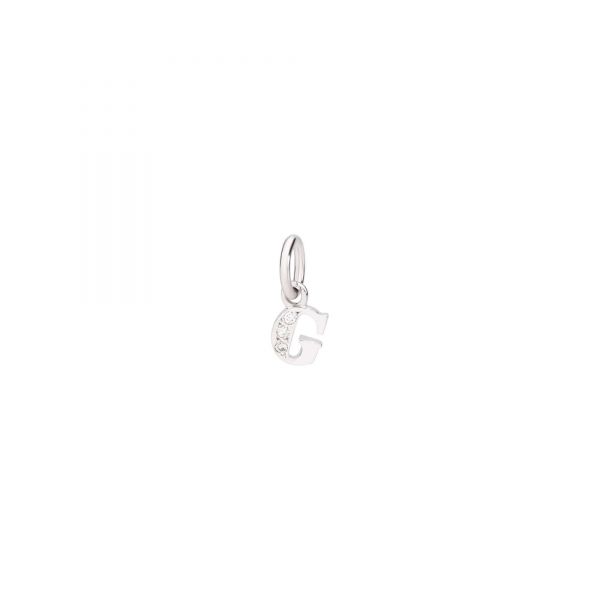 DoDo Ciondolo Lettera G Oro Bianco 18kt e Diamanti (0.025ct)