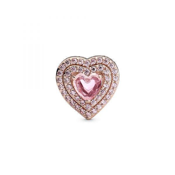 PANDORA Cuore Pietre Rosa