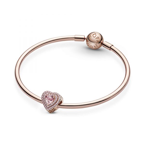 PANDORA Cuore Pietre Rosa