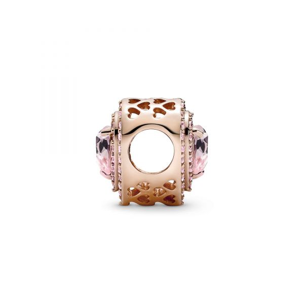 PANDORA Cuore Pietre Rosa