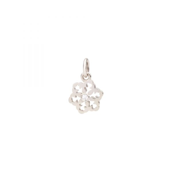 DoDo Charm Fiocco di Neve in Oro Bianco con 1 Diamante 