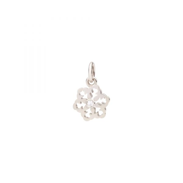 DoDo Charm Fiocco di Neve in Oro Bianco con 1 Diamante 