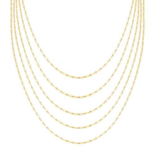 AMEN  Collana Multifilo Piatta Dorata 