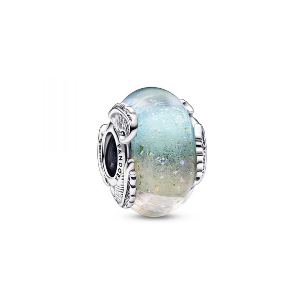 PANDORA PANDORA Charm Vetro di Murano Cielo e Piume 