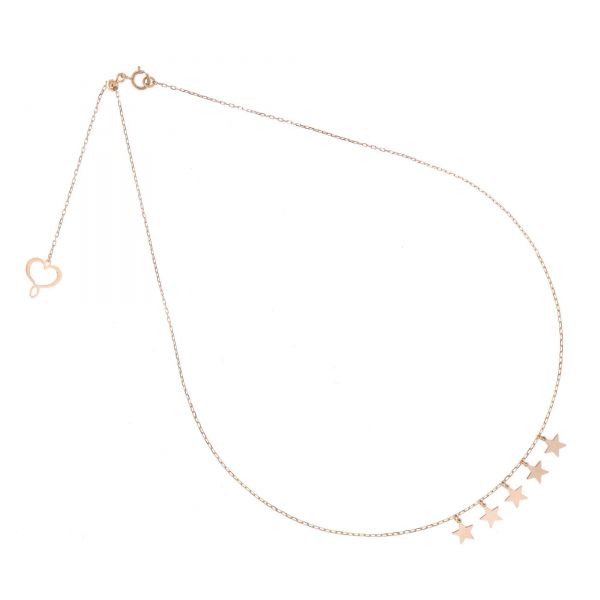 MAMAN et SOPHIE Girocollo Aurum in oro rosa 18kt con 5 stelle pendenti