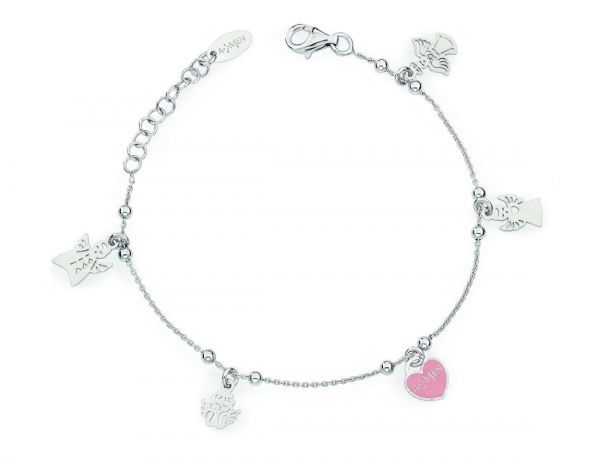 AMEN  Bracciale charms Angeli e Cuore  AG925