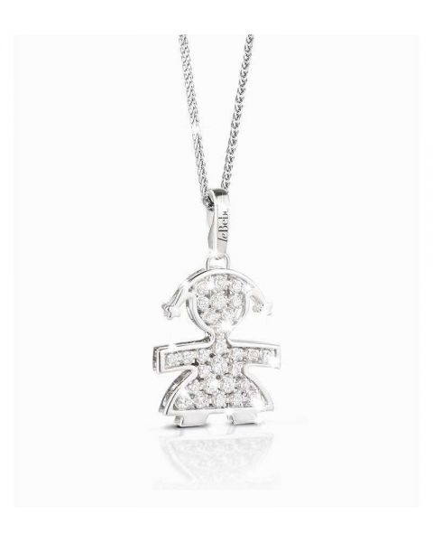 leBebè Collana Ciondolo Bimba Oro Bianco e Diamanti