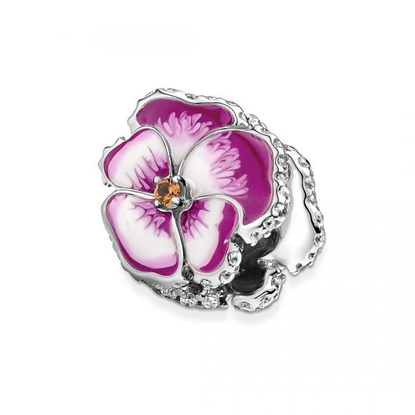 PANDORA Charm Viola del Pensiero Rosa 