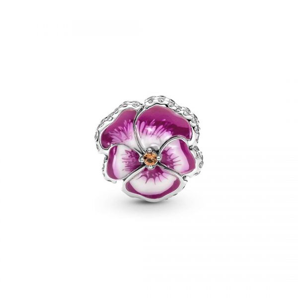 PANDORA Charm Viola del Pensiero Rosa 