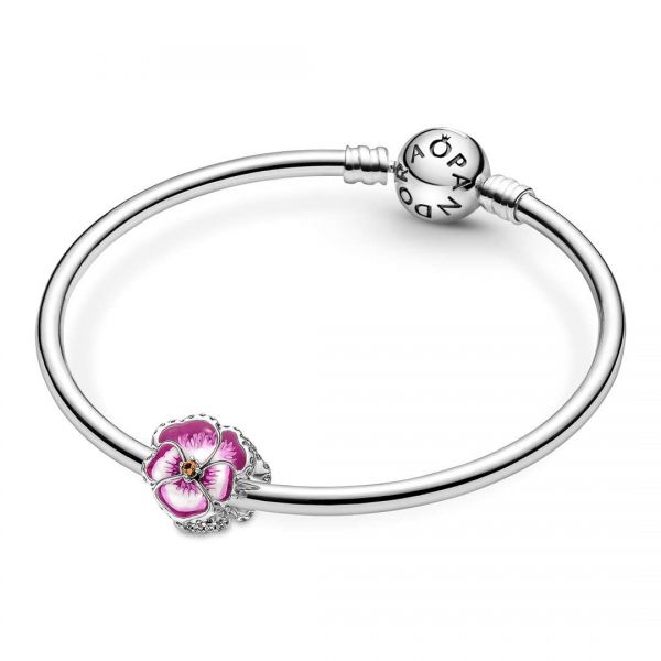 PANDORA Charm Viola del Pensiero Rosa 