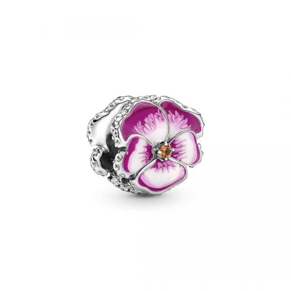 PANDORA Charm Viola del Pensiero Rosa 