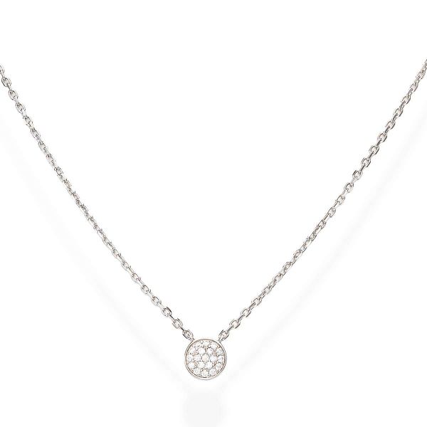 AMEN  Collana in AG925 e zirconi bianchi (Lungh. 40+4cm - elemento Ø 0,7cm)