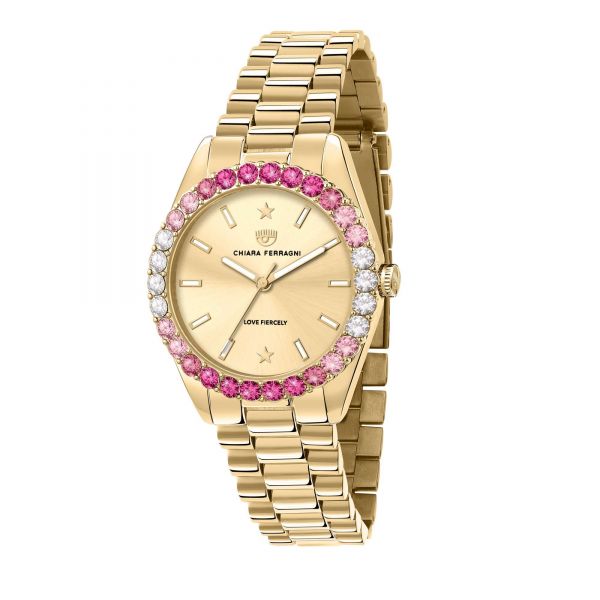 CHIARA FERRAGNI EVERYDAY 34MM 3H YELLOW GOLD DIAL BRACELET YELLOW GOLD