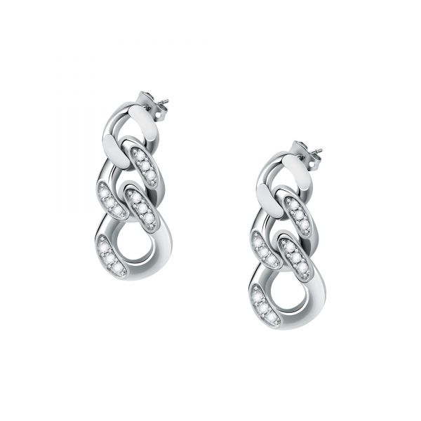 CHIARA FERRAGNI CHAIN EARRINGS SILVER 33.4MM