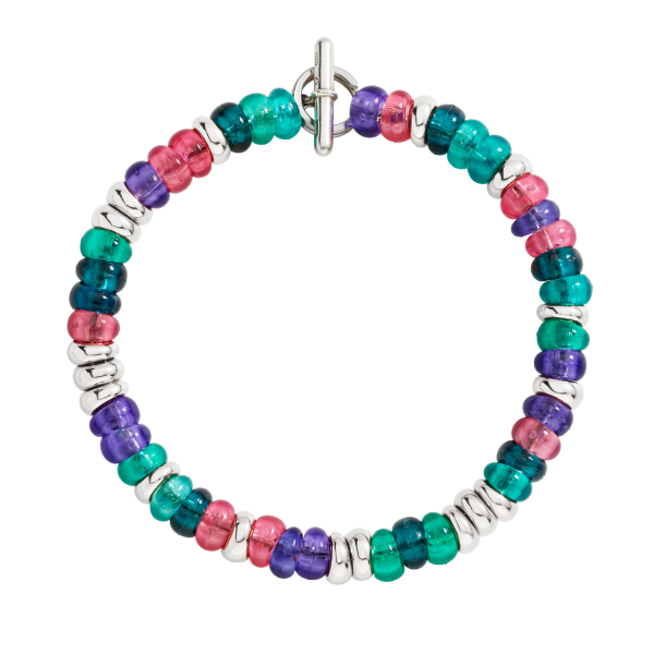 DoDo Bracciale Rondelle Argento & Plastica Riciclata