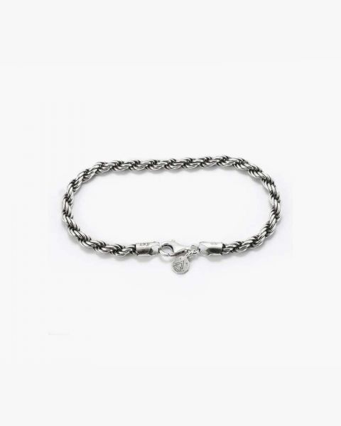 NOVE25 BRACCIALE CORDA 070 / ARGENTO BRUNITO LUCIDO