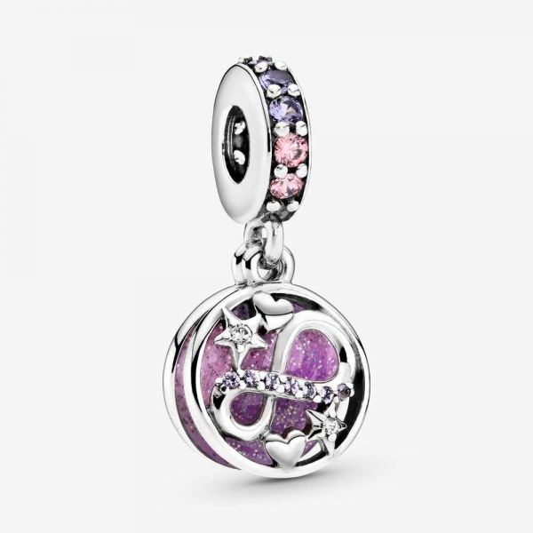 PANDORA Charm pendente Infinito con cuori e stelle sfavillante