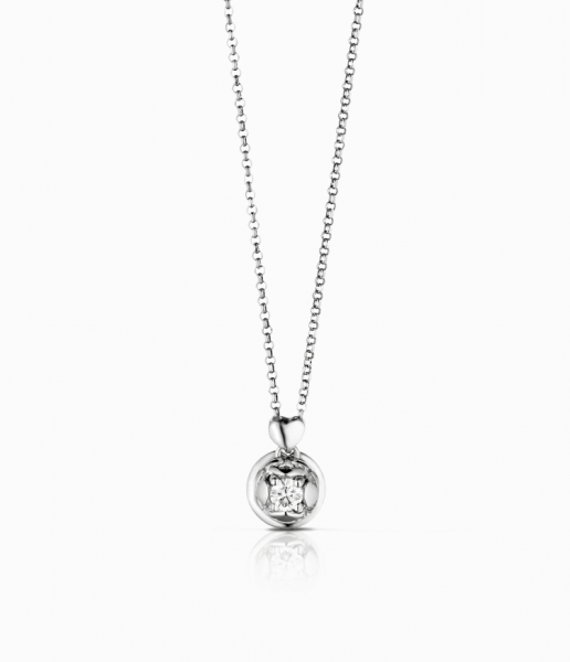 leBebè Collana Punto Luce Oro Bianco e Diamante