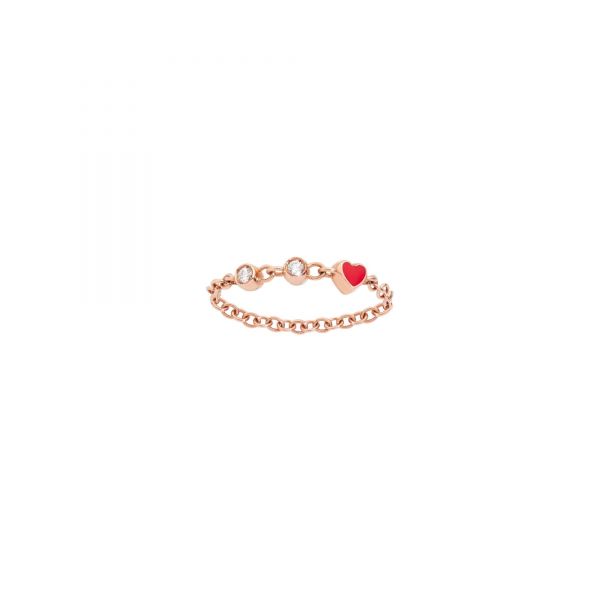 DoDo Anello Love Message Oro Rosa e diamanti