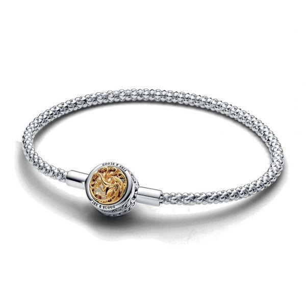 PANDORA Il Trono di Spade,Bracciale Maglia Geometrica con Chiusura stemma Casata