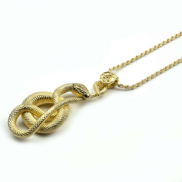 NOVE25 COLLANA SERPENTE UROBORO / GALVANICA ORO GIALLO LUCIDO