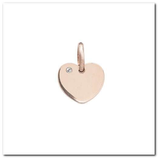 ALISEI Pendente Cuore Lucido Ag 925 Rose Zircone bianco