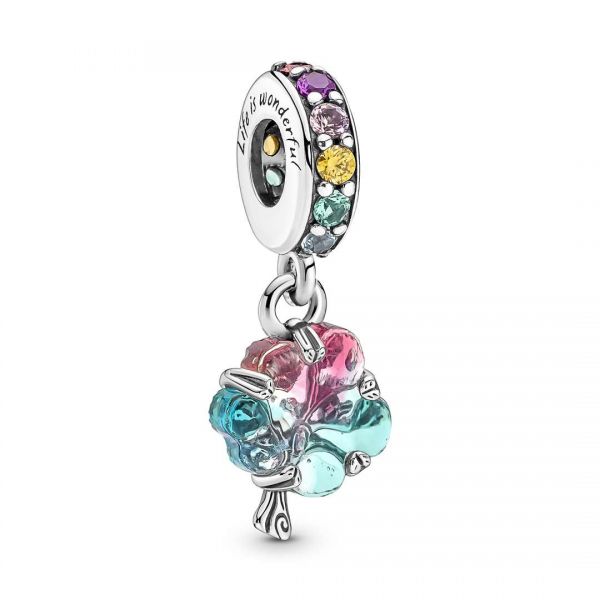 PANDORA Charm Pendente Albero Arcobaleno Vetro di Murano 