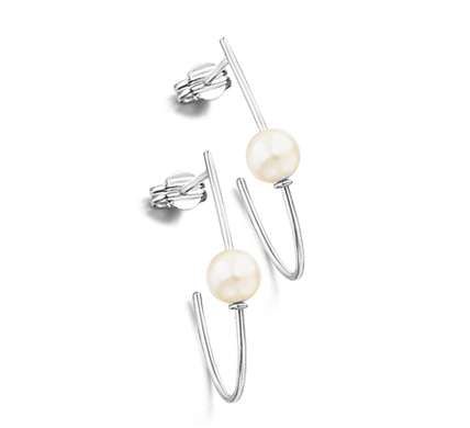 LeCarrè Perle in oro bianco con cerchi allungati