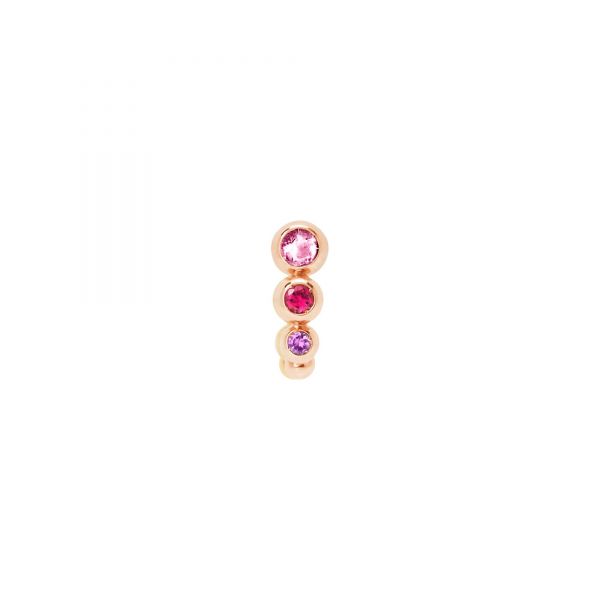 DoDo Orecchino Oro Rosa Con Zaffiro Rosa ( CT. 0.08 ), Rubino (CT0.04) Ametista (CT 0.014) Mezzo Paio