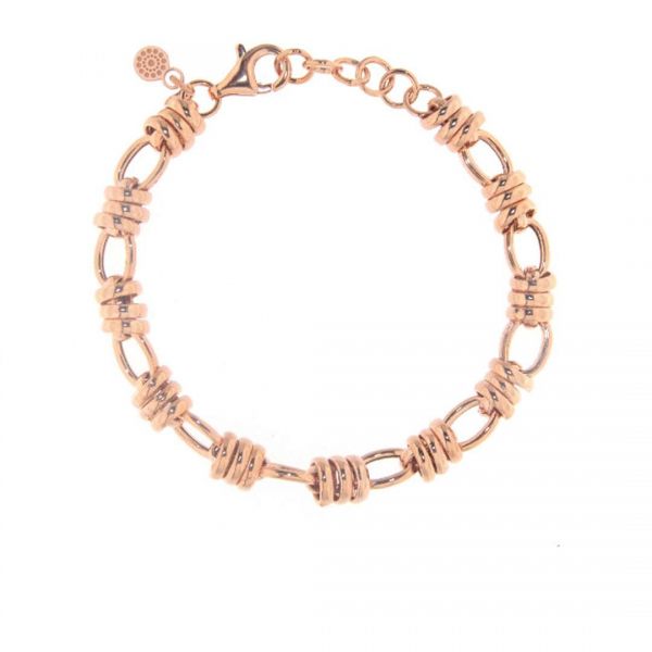 ALISEI Bracciale Rolò e Rondelle Medie ag925 rosè