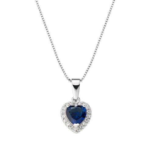 AMEN  Collana Rodio Cuore dell'Oceano Blu 